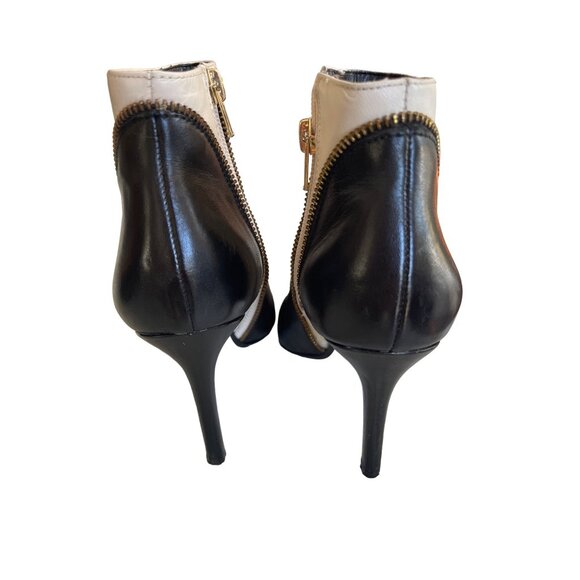 Banana Republic Women’s Leather Stiletto Heel Ankle Booties Black & Cream Size 6 - Picture 4 of 7